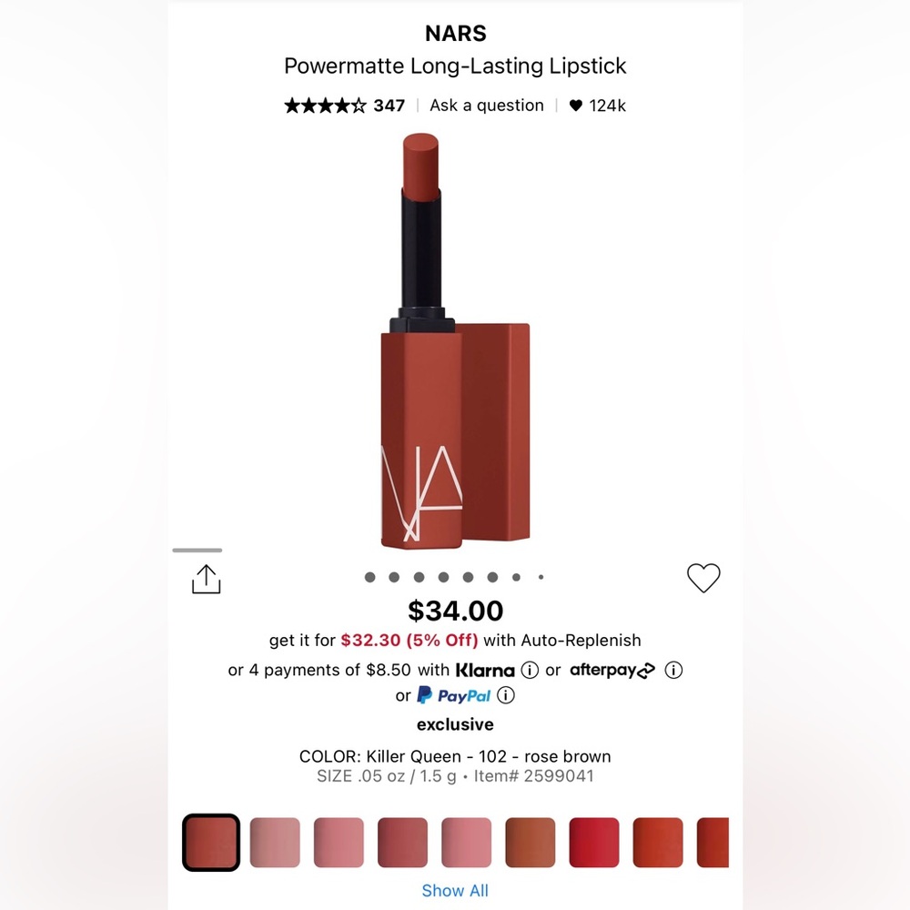 NARS Powermatte Long-Lasting Lipstick